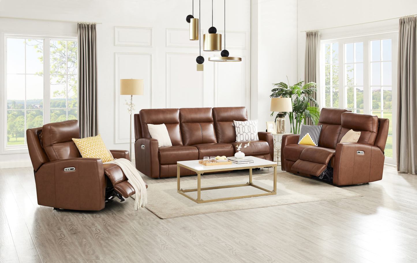Hydeline Vienna Power Reclining Loveseat - Brown|Causeuse à inclinaison électrique Vienna de Hydeline - brune