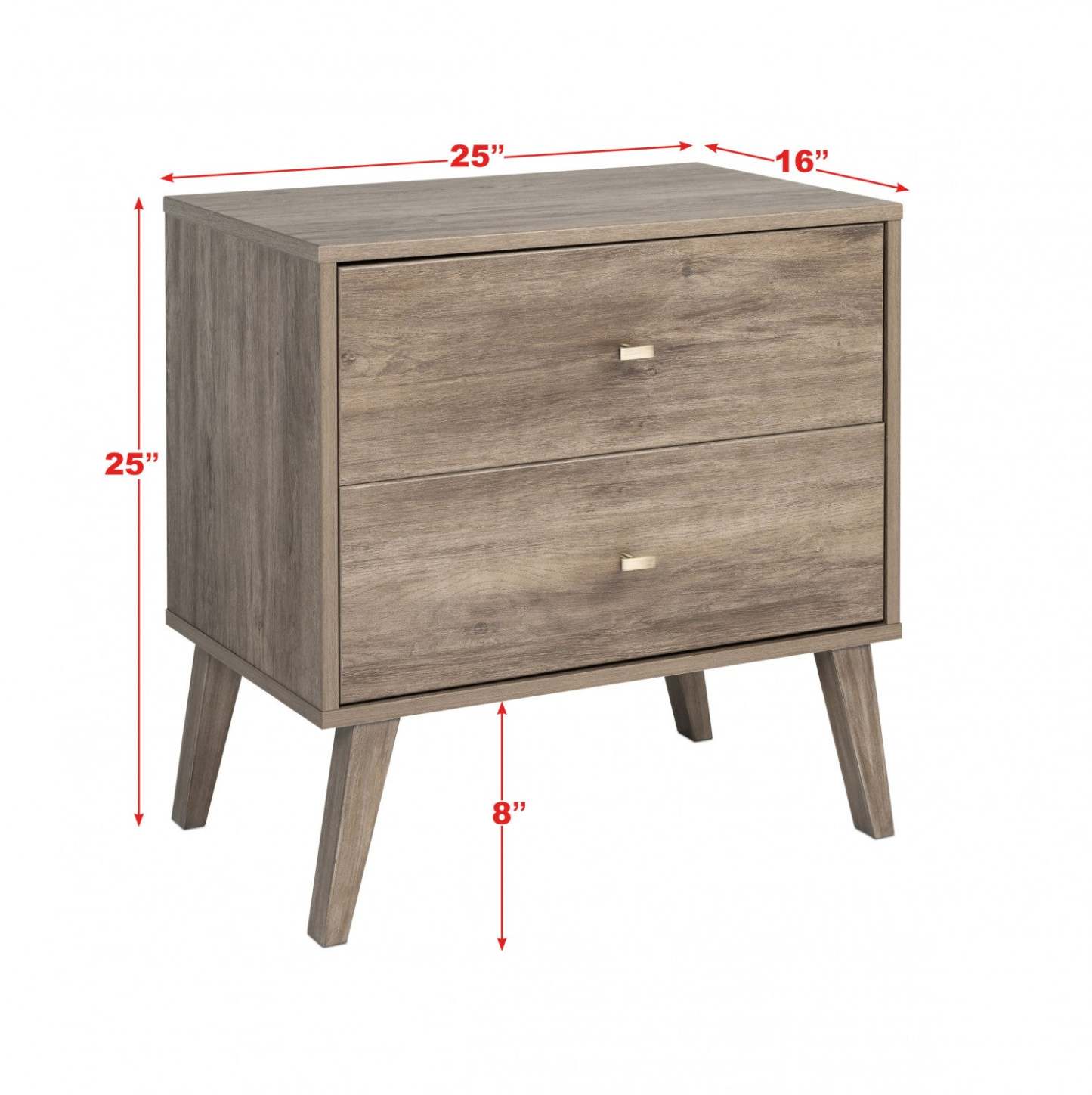 Milo 2-Drawer Nightstand - Drifted Grey|Table de nuit Milo à 2 tiroirs - gris délavé