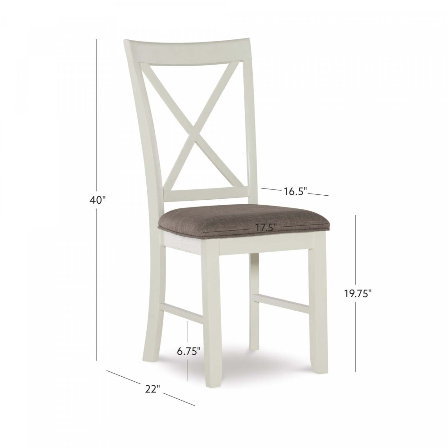 Jane Fabric Taupe Dining Chair - Ensemble de 2|Chaise de salle à manger Jane en tissu taupe - ensemble de 2