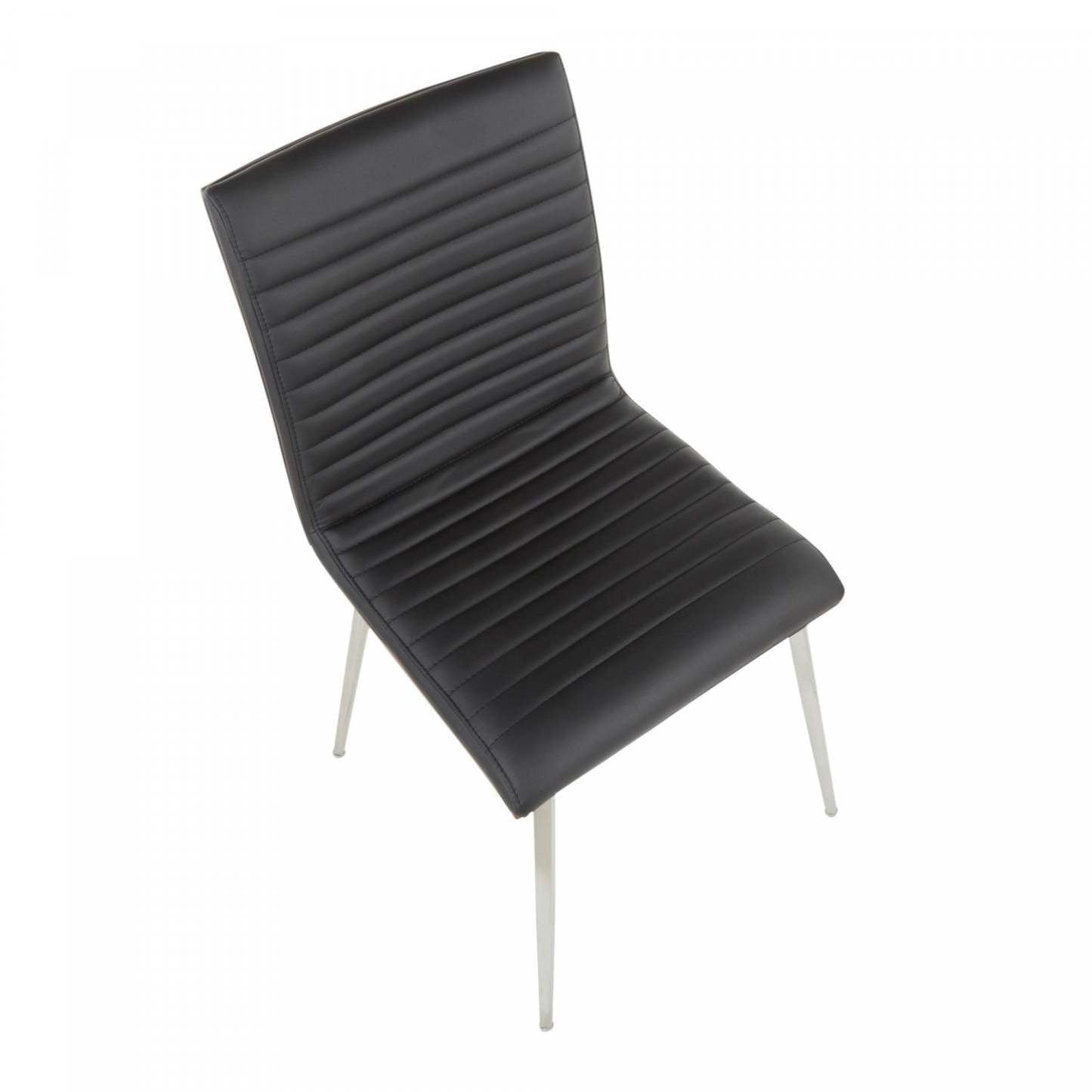 LumiSource Mason Black Faux Leather Contemporary Dining Accent Chair with Swivel - Set of 2|Chaise d’appoint de salle à manger pivotante contemporaine Mason en similicuir noir - ensemble de 2