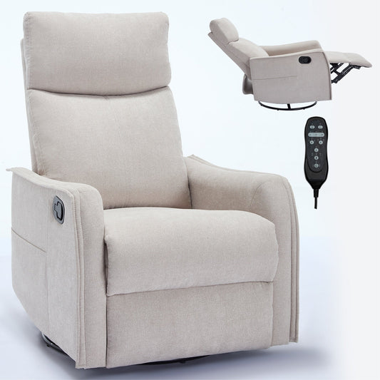 Fauteuil inclinable manuel à 8 points de massage, fauteuil à bascule pivotant en tissu, fauteuil simple avec bascule et chauffage lombaire