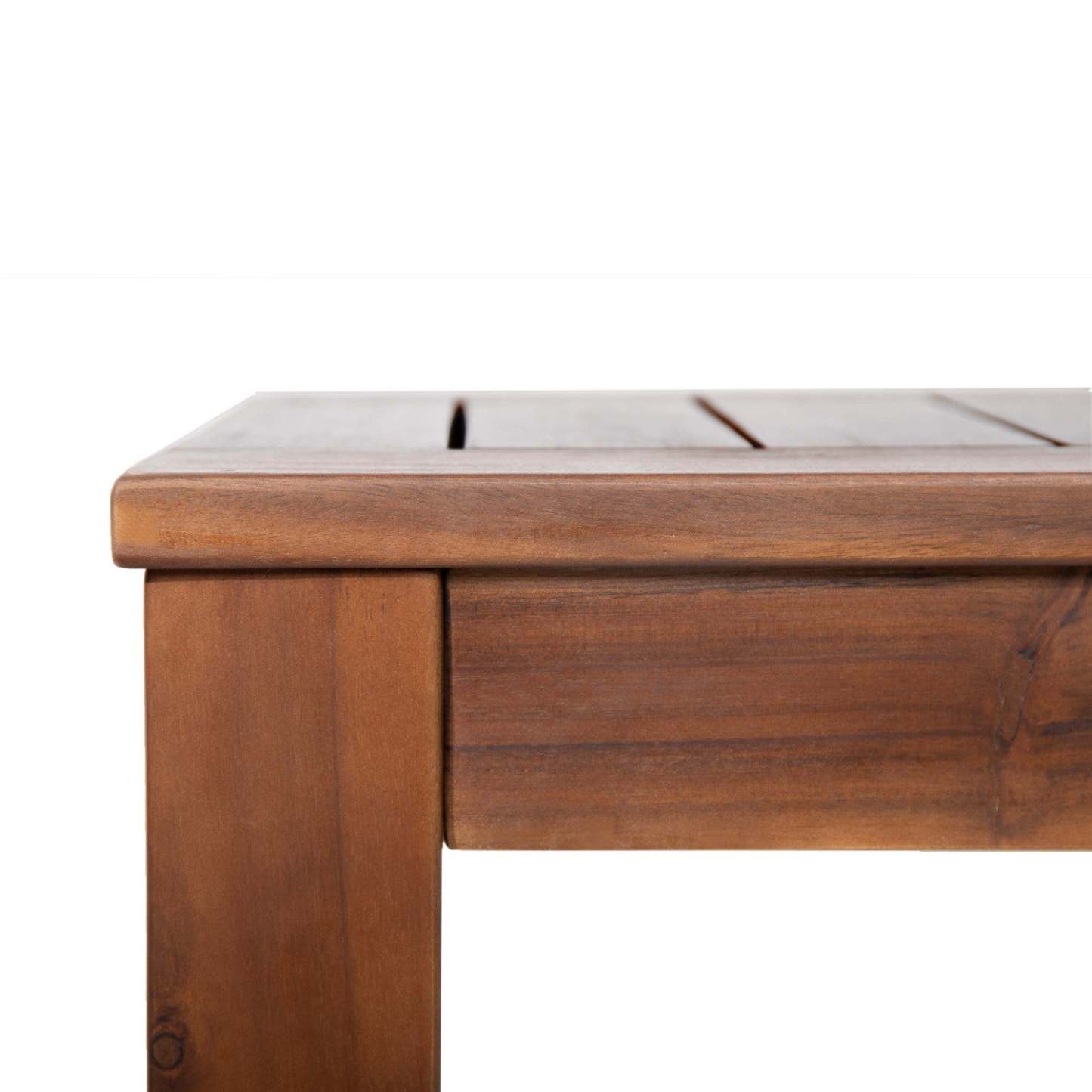 Georgia 61.75 Banc à lattes en bois d'acacia, ensemble de 2 - Brun foncé | Ensemble De 2 Bancs Georgia En Bois D'acacia A Lattes De 61,75 - Brun Fonce