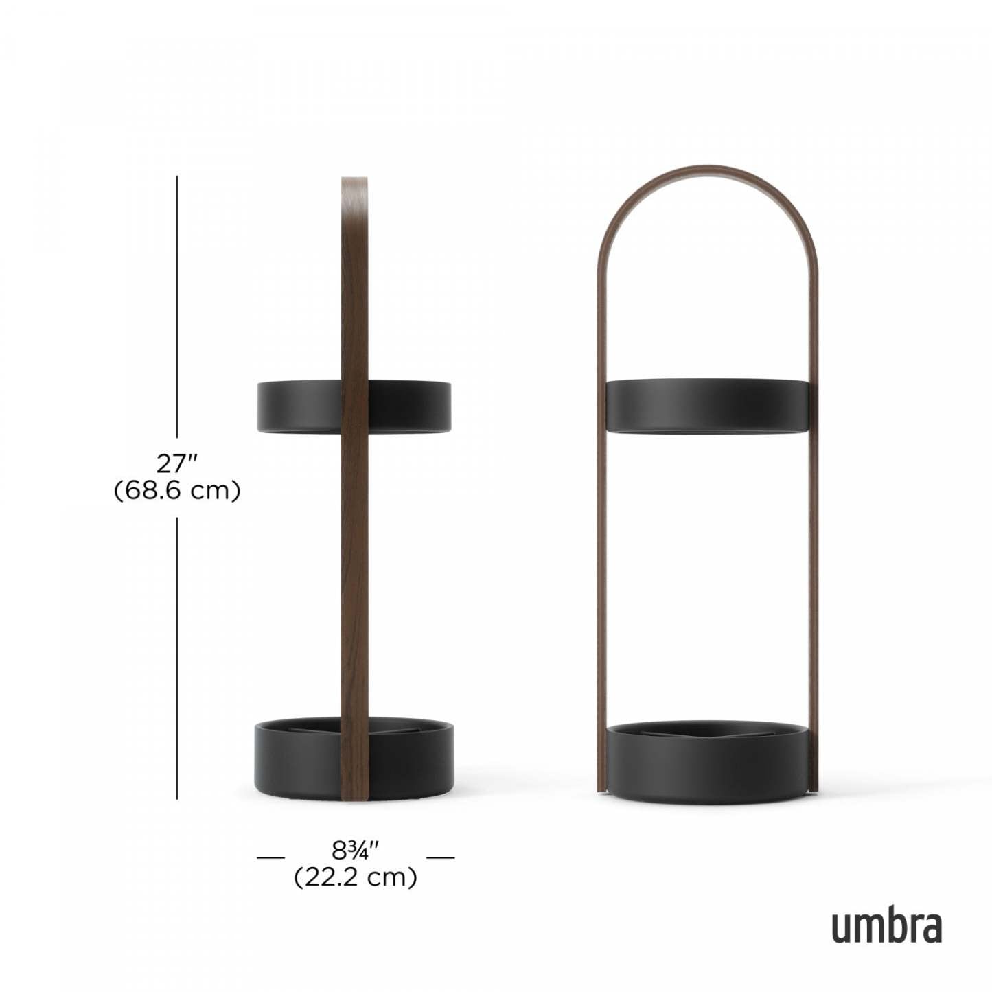 Umbra Modern Steel Bellwood Umbrella Stand - Black and Walnut|Support à parapluie moderne Bellwood de Umbra en acier - noir et noyer