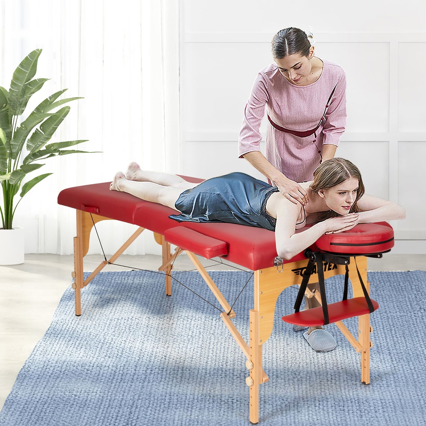 Table de massage portable 84''L, réglable, pour le visage, le spa et le tatouage, avec transport