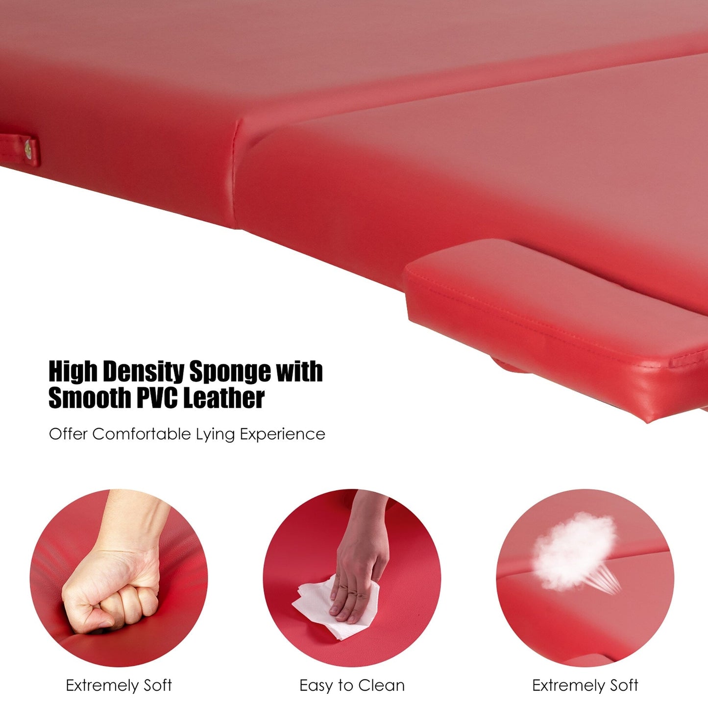 Table de massage portable 84''L, réglable, pour le visage, le spa et le tatouage, avec transport