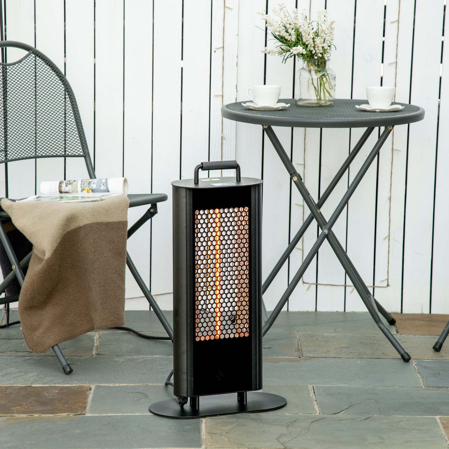 Outsunny Chauffe-terrasse Électrique Avec Éblouissement Ultra-faible Et 6 Réglages De Chaleur, 1200w Alliage D'Aluminium Frees|Outsunny Electric Patio Heater With Ultra-faible Eblouissement Et 6 Réglages De Chaleur, 1200w Aluminum Alloy