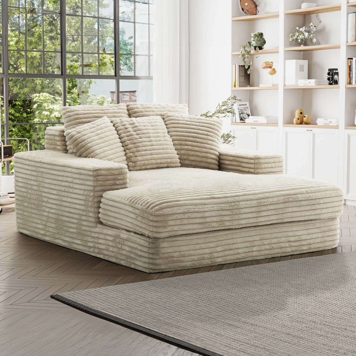 Chaise longue en mousse Sealy 68 Snug - Beige | Fauteuil long Snug de Sealy de 68 po avec mousse - beige