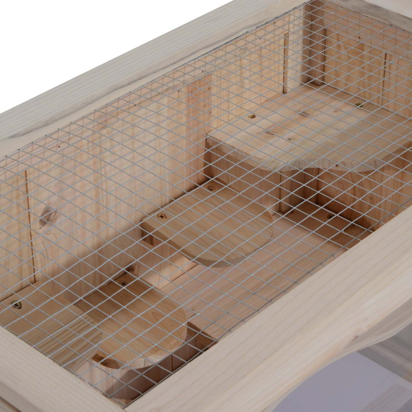 Pawhut Cage En Bois Pour Hamster Cochon D'inde Chinchilla Maison Pour Animaux 2 Niveaux Habitat Pour Petits Animaux W/ Op