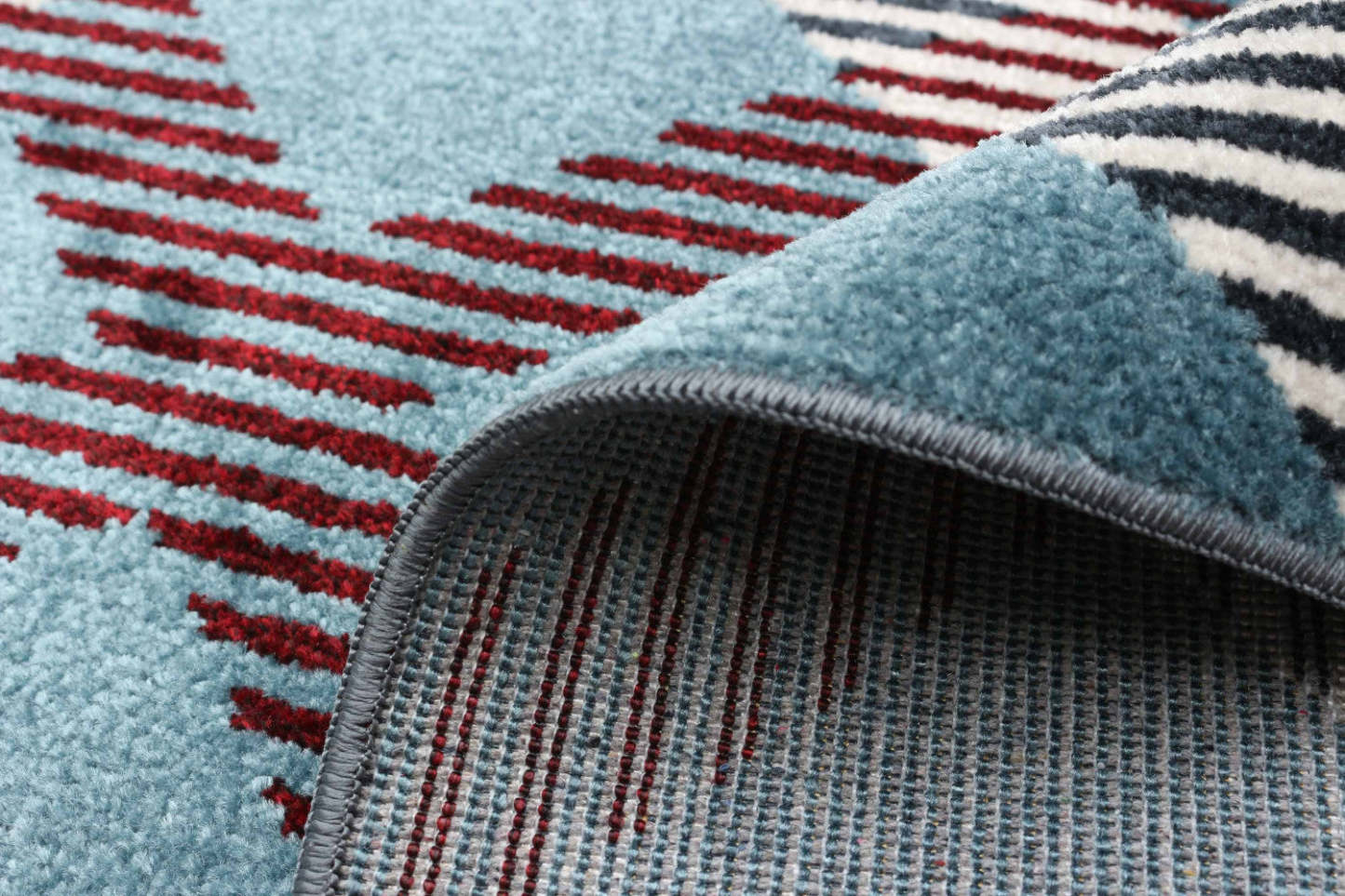 Tapis Kors bleu lavable en machine - 2'6 x 8'0|Carpette Kors bleue lavable à la machine - 2 pi 6 po x 8 pi 0 po|D86F9OFD