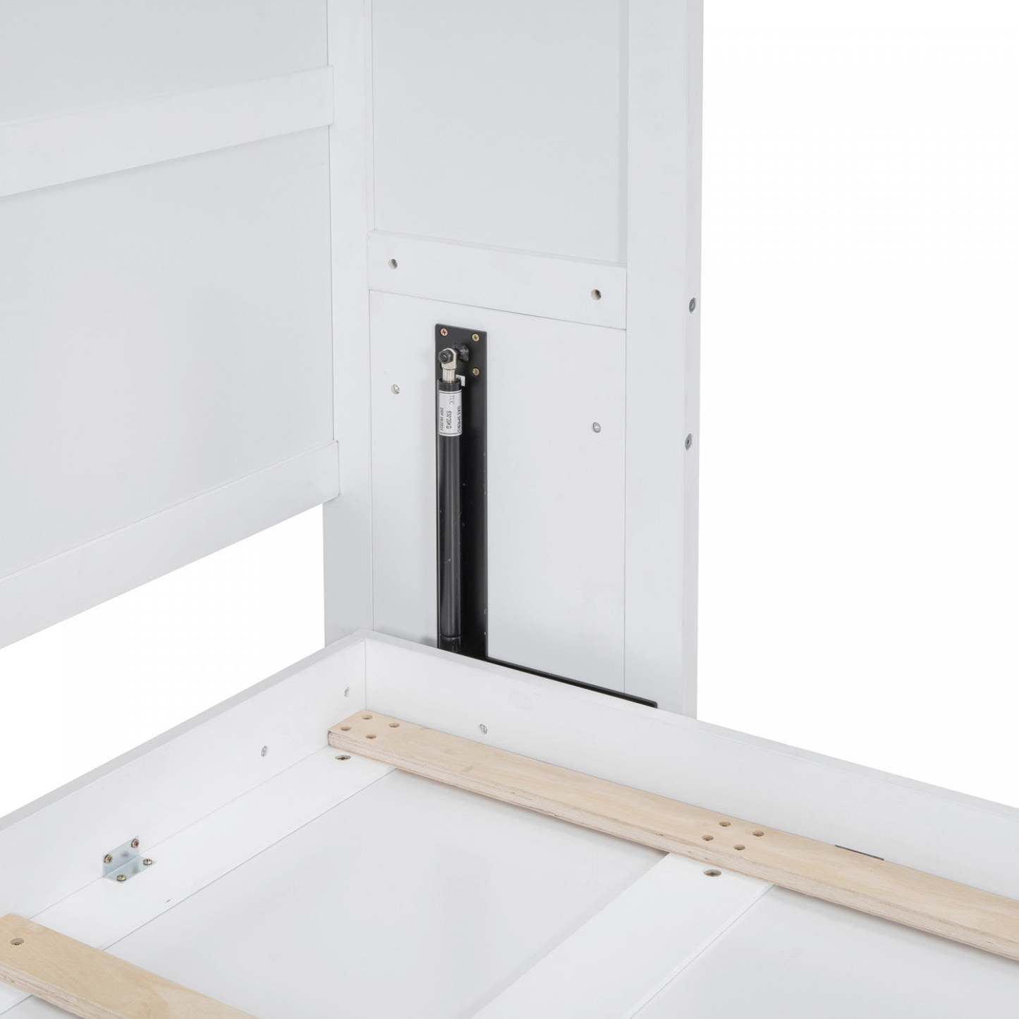 Lit Mural Escamotable Eileen Avec Rangements, Taille Queen - Blanc