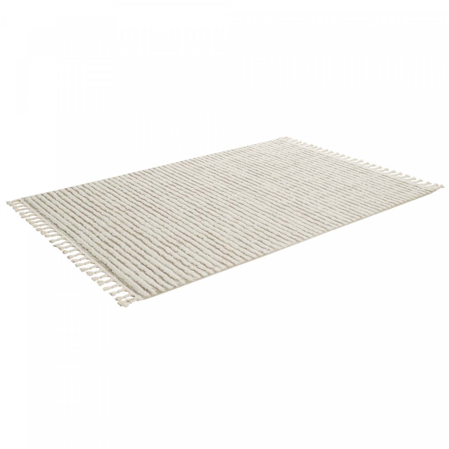 Quinto Beige Waves Shag Area Rug - 7'7 x 10'|Carpette à poil long Quinto beige à motif de vagues - 7 pi 7 po x 10 pi