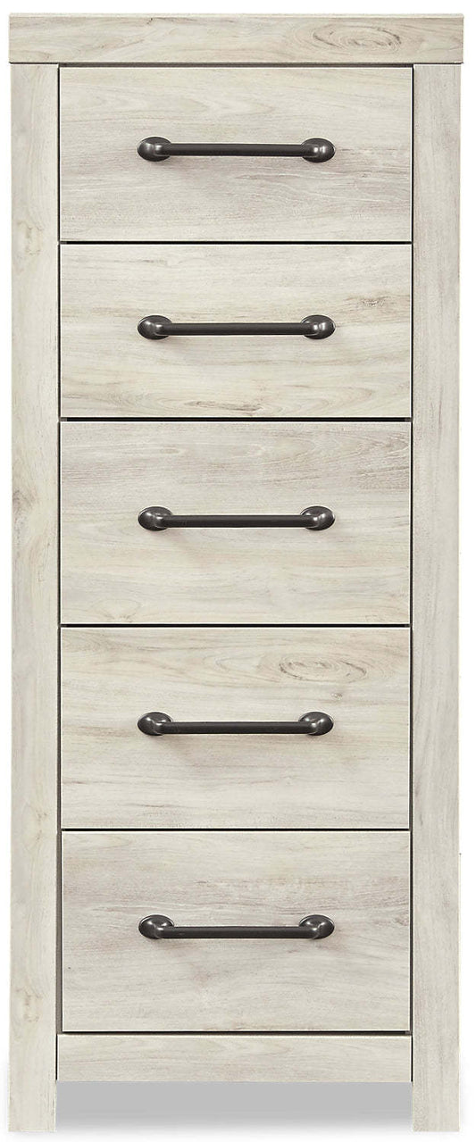Commode étroite Abby pour chambre à coucher, 5 tiroirs, 21,7 L x 53,9 H - Blanc | Commode verticale étroite Abby de 21,7 po (L) x 53,9 po (H) à 5 tiroirs pour la chambre à coucher - blanche