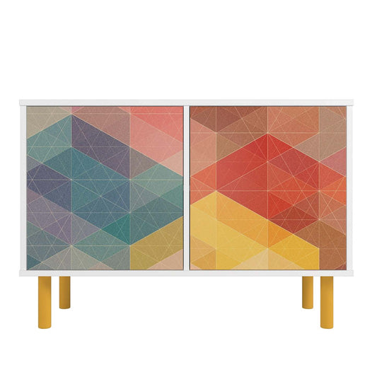 Manhattan Comfort Mid-Century Modern Retro 4-Shelf Accent Cabinet – Multi-Color|Armoire décorative Retro de Manhattan Comfort de style moderne du milieu du 20e siècle avec 4 tablettes - multicolore