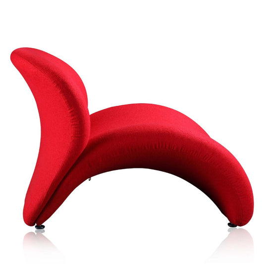 Fauteuil d’appoint Rosebud de Manhattan Comfort en mélange de laine - rouge