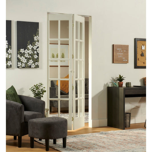 Porte pliante traditionnelle AWC en pin brut à vitrage divisé de 91 cm (36 pouces)