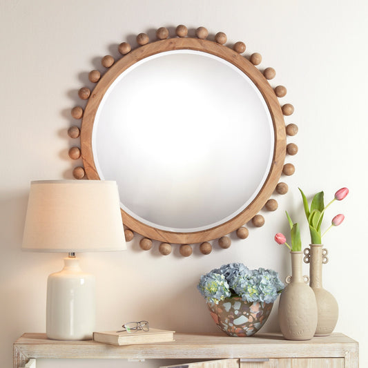 Miroir rond en bois naturel Alden Décor Orion