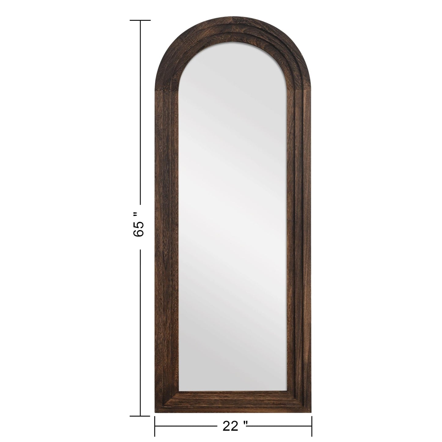 Miroir sur pied pleine longueur Dovelina rustique en bois vieilli arqué