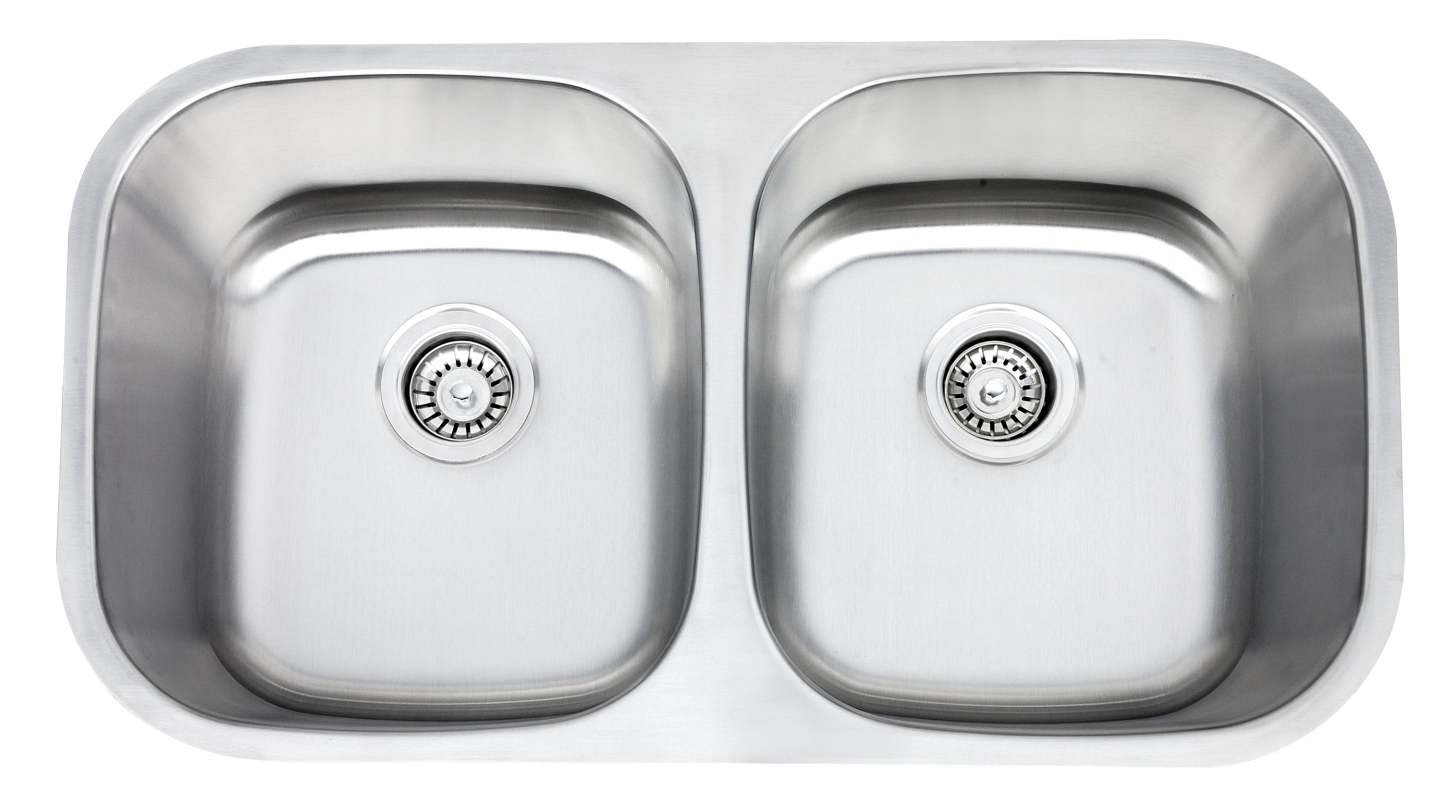Bristol Sinks Undermount Stainless Steel Double Bowl Kitchen Sink - B811-8|Évier de cuisine à cuve double sous plan Bristol Sinks en acier inoxydable - B811-8