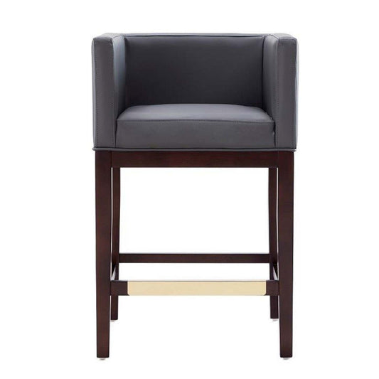 Manhattan Comfort Kingsley 34 Beech Wood Counter Height Barstool - Grey & Dark Walnut|Tabouret bar Kingsley de Manhattan Comfort de hauteur comptoir de 34 po en hêtre - gris et noyer foncé