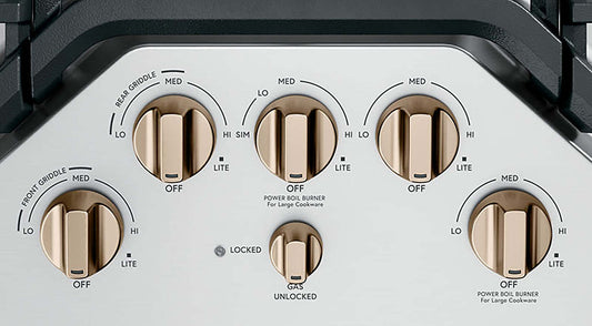 Boutons en cuivre brossé pour surface de cuisson à gaz Café 5 pièces - CXCG1K0PMCU|Boutons en cuivre brossé pour surface de cuisson à gaz 5 pièces Café - CXCG1K0PMCU|CXCG1KCU