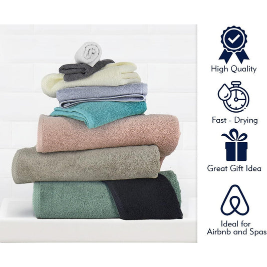 Ensemble de serviettes CTT 100 % coton turc, 8 ou 9 pièces, séchage rapide et absorbantes