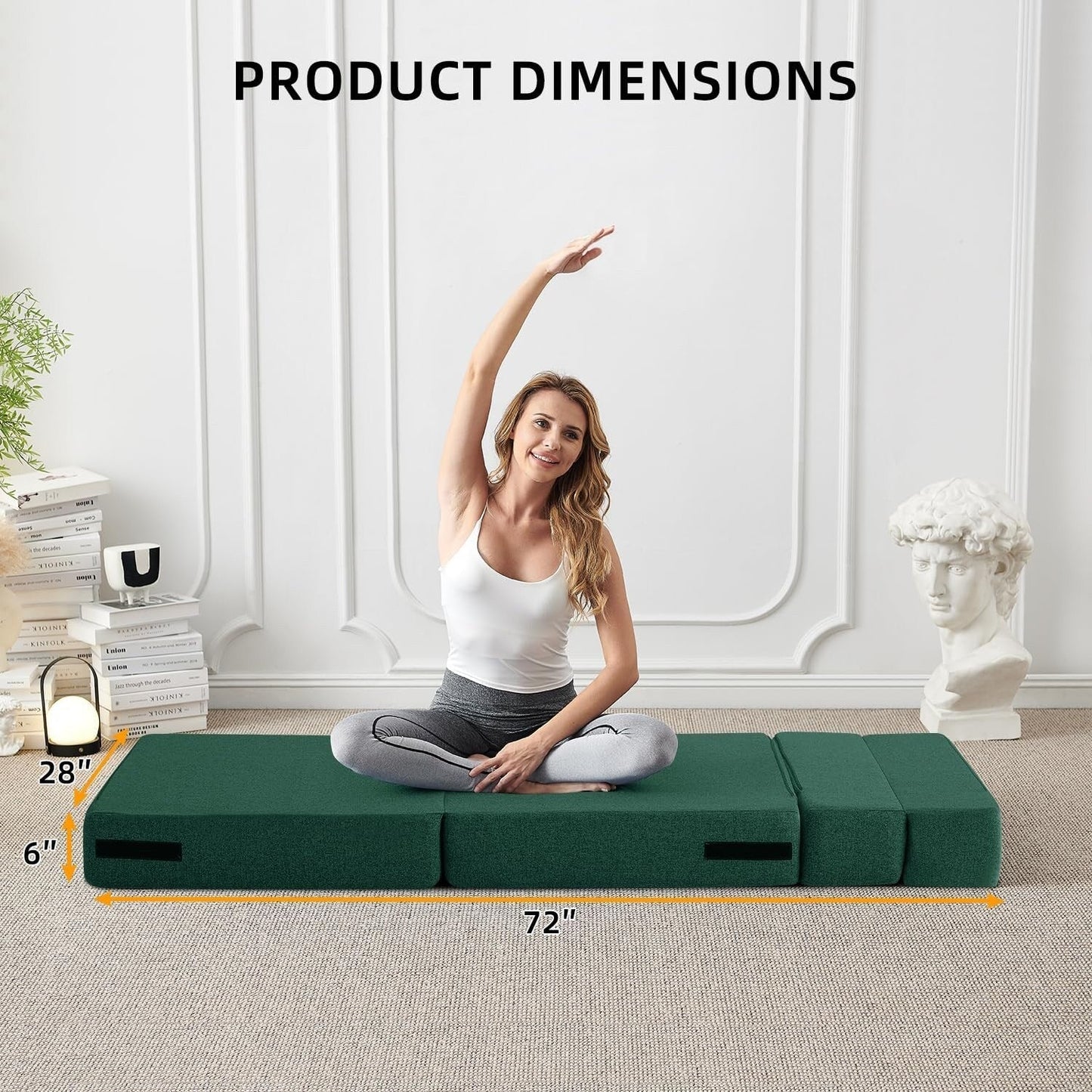 Canapé-lit convertible pliant - Fauteuil-lit moderne en lin avec oreiller et matelas pliable pour salon/dortoir/chambre d'amis