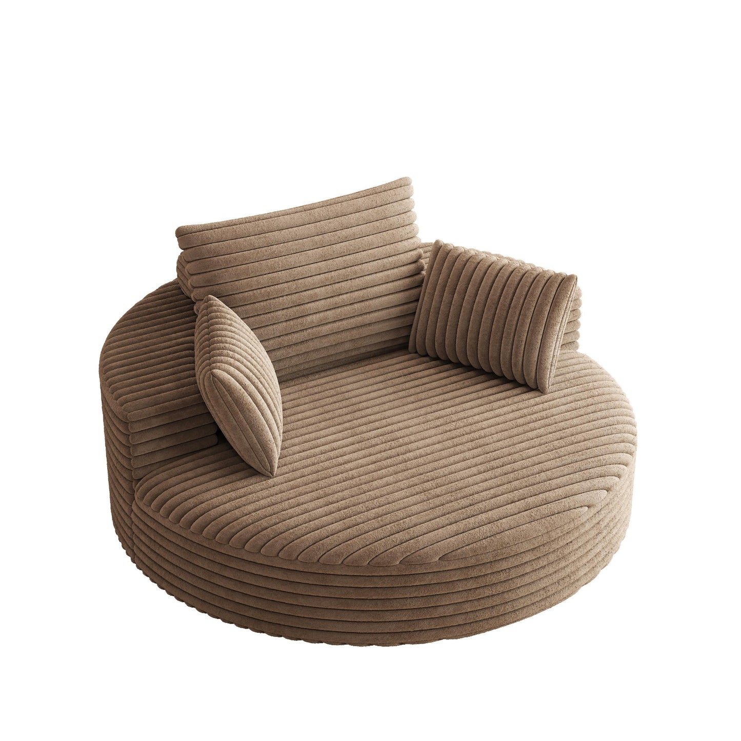 Chaise pivotante simple en velours côtelé et mousse chenille
