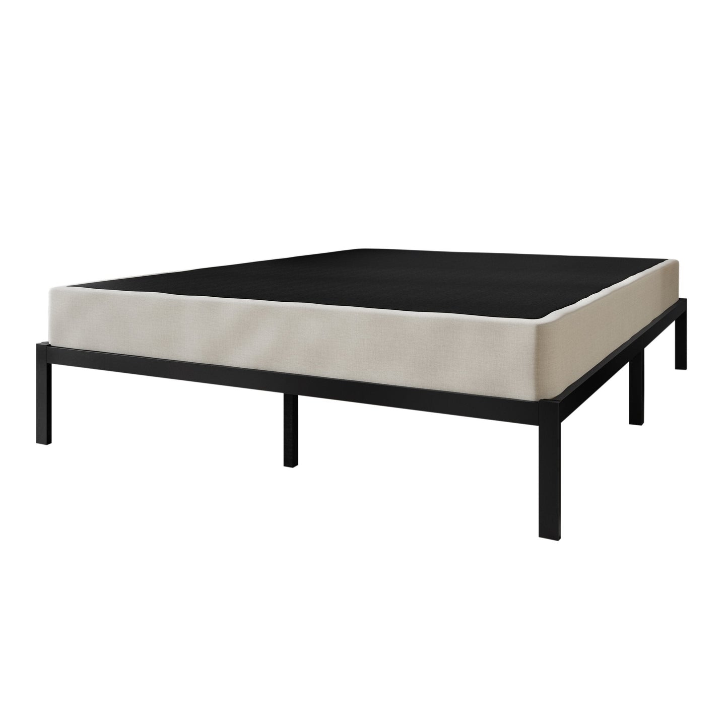 Sommier à lattes en bois massif CraftPorch de 12,7 cm (5 po) avec housse en lin gris chaud