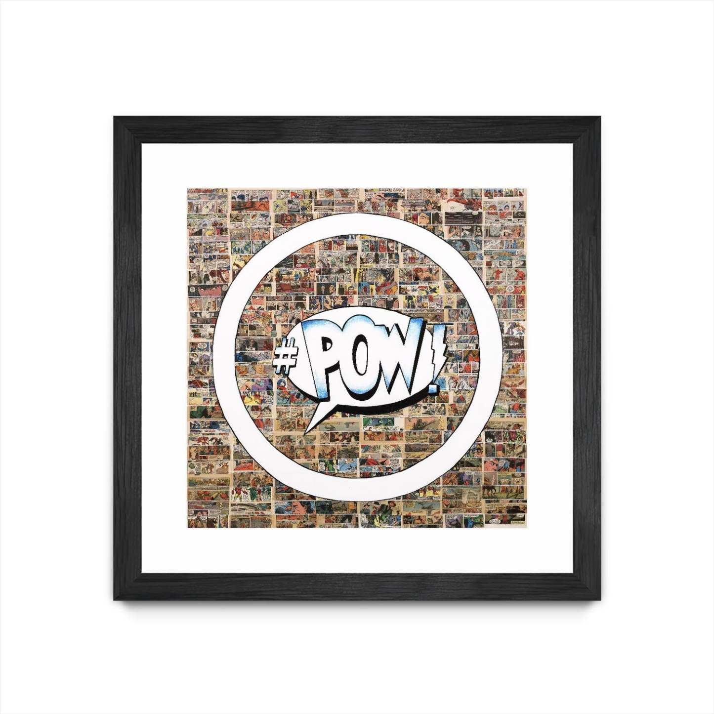 Smoke Circus I Matted and Framed Black 30x30 Wall Art|Œuvre d'art murale encadrée noire et mate « Smoke Circus I » 30 x 30