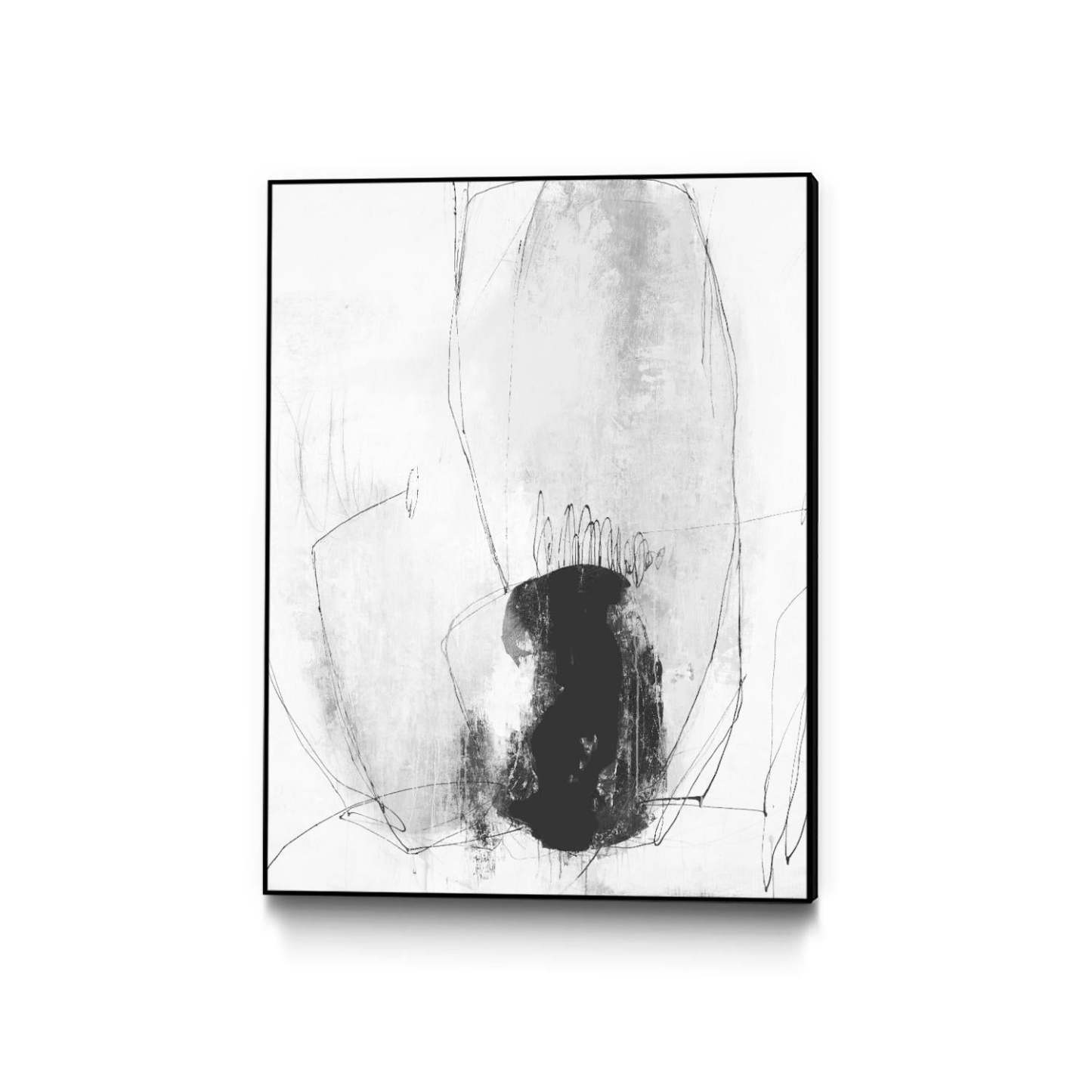 Œuvre d'art murale sur toile encadrée noire « Looking Lens I » 24 x 32