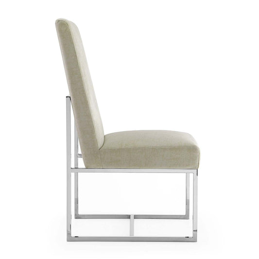 Manhattan Comfort Element Velvet Armless Dining Chair - Grey|Chaise de salle à manger sans accoudoirs Element de Manhattan Comfort en velours - grise