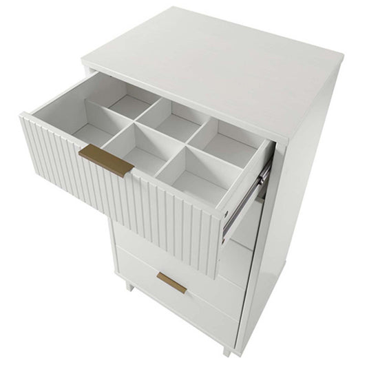 Manhattan Comfort Granville Tall 23.62 Modern Narrow Dresser with 5 Drawers - Blanc|Grande commode mince moderne Granville de Manhattan Comfort de 23,62 po avec 5 tiroirs - blanche
