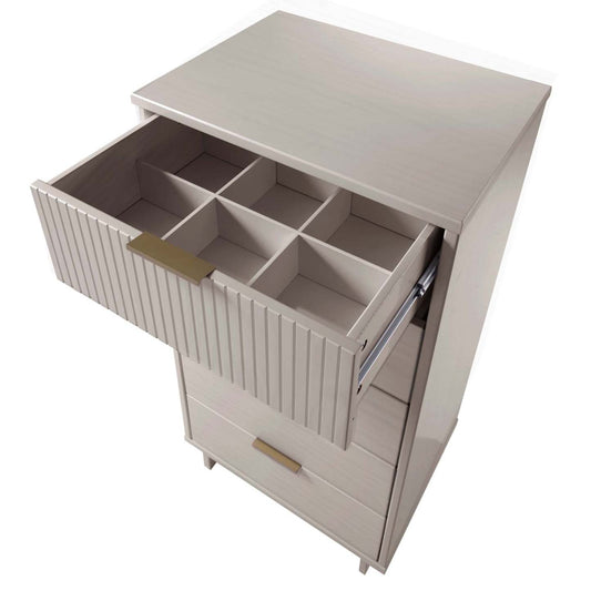 Manhattan Comfort Granville Tall 23.62 Modern Dresser with 5 Drawers - Light Grey|Grande commode moderne Granville de Manhattan Comfort de 23,62 po avec 5 tiroirs - gris clair