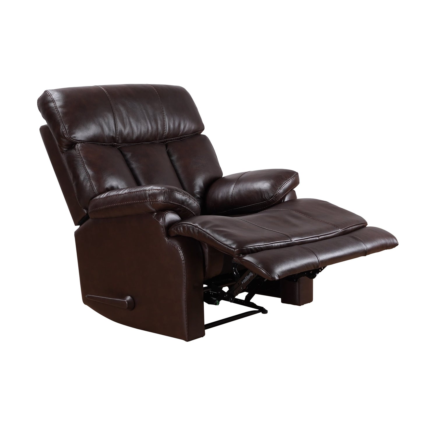 Fauteuil inclinable manuel extensible avec repose-pieds en cuir véritable marron de qualité supérieure Davin