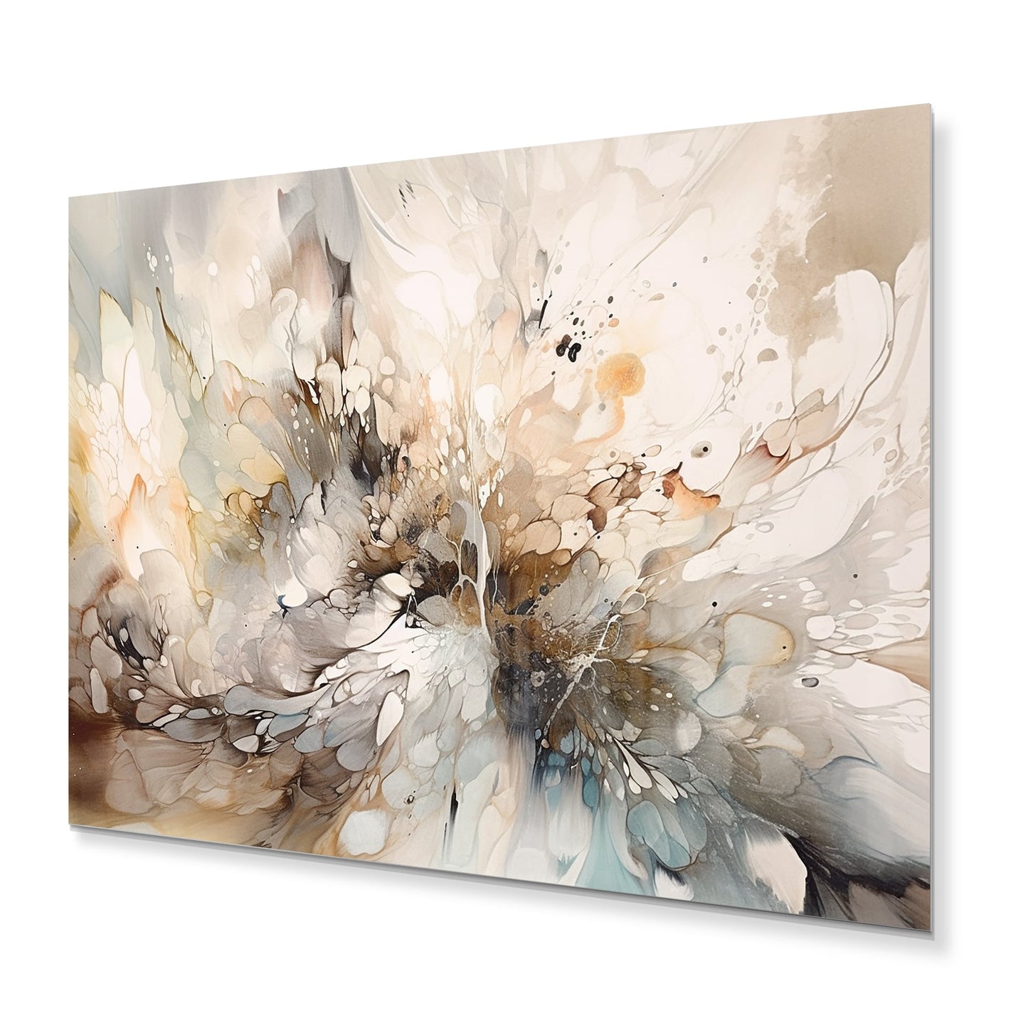 Designart Profondeurs géométriques blanches et grises I Art mural moderne en métal géométrique