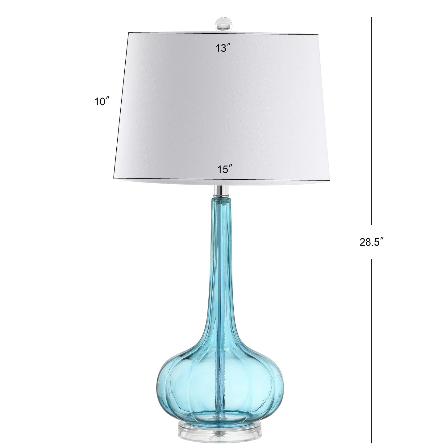 Lampe de table LED Diamante 28,5 en verre en forme de larme, rose (lot de 2) par JONATHAN Y