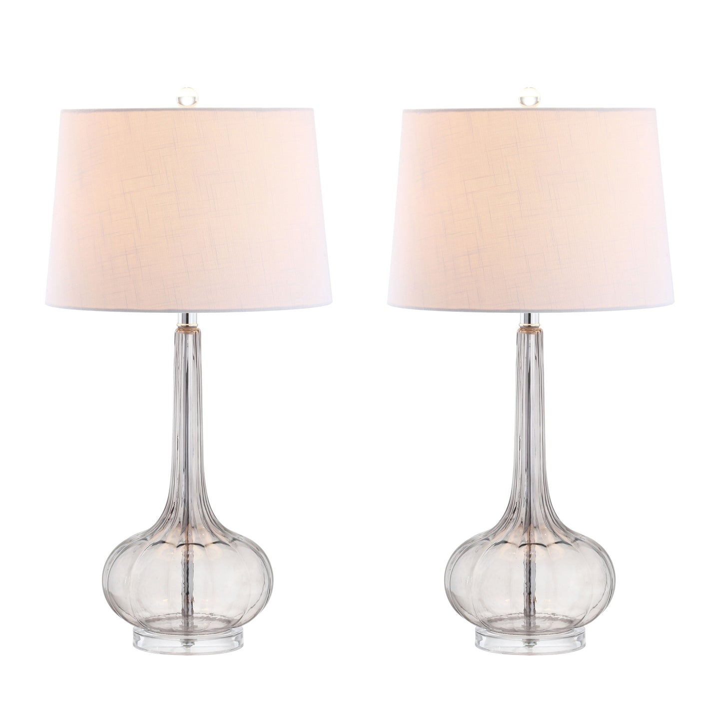 Lampe de table LED Diamante 28,5 en verre en forme de larme, rose (lot de 2) par JONATHAN Y