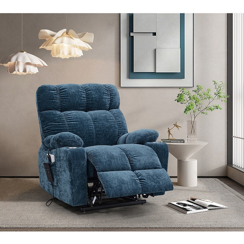 Fauteuil inclinable à double moteur OKIN pour personnes âgées avec chauffage, massage, inclinaison à 180° et dossier/repose-pieds réglable