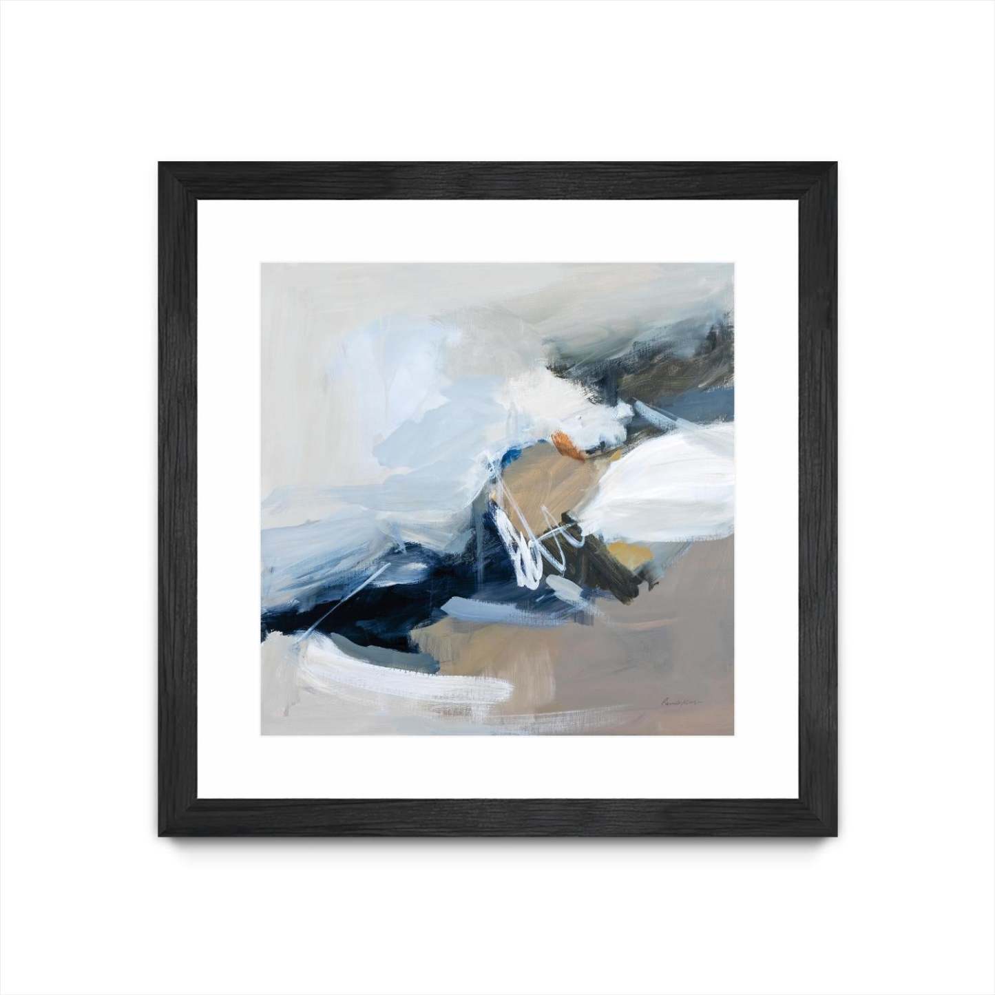 Surfacing Matted and Framed Black 36x36 Wall Art|Œuvre d'art murale encadrée noire et mate « Surfacing » 36 x 36