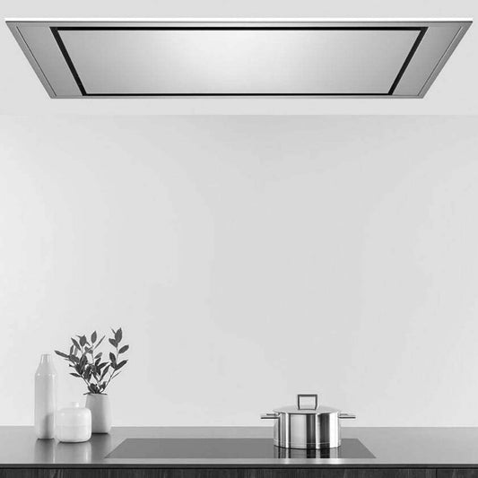 Victory Stainless Steel Flush Ceiling Mount Range Hood with LED Backlight - Horizon-Glow|Hotte de cuisinière affleurée au plafond Victory en acier inoxydable avec rétroéclairage à DEL - Horizon-Glow