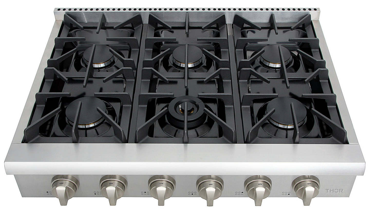 Thor Kitchen 36 Gas Range Top - HRT3618U-SS|Dessus de cuisinière à gaz de 36 po Thor Kitchen - HRT3618U-SS|HRT3618S