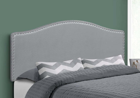 Queen Size Grey Leather-look Headboard|Tête de lit d’apparence cuir gris pour grand lit|D90FRLP0