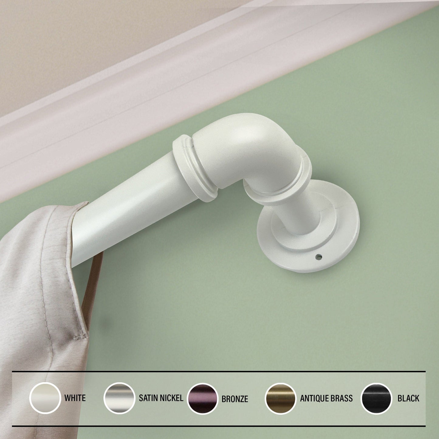 Tringle à rideaux réglable en tuyau d'acier industriel InStyleDesign de 2,5 cm (1 pouce)