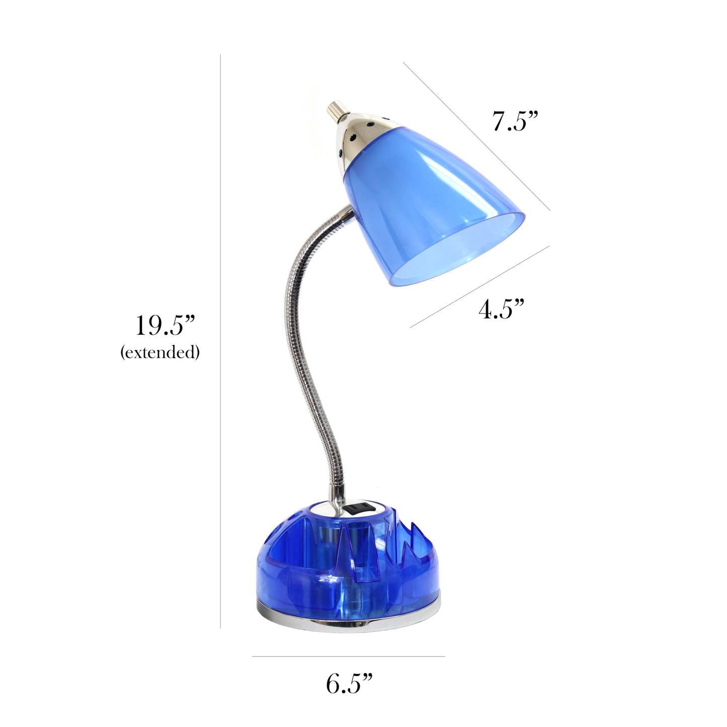 Lampe de bureau Flossy de Limelights avec prise électrique - bleue