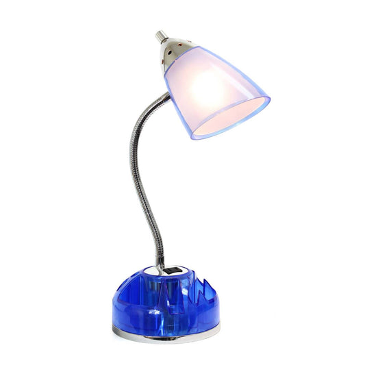 Lampe de bureau Flossy de Limelights avec prise électrique - bleue