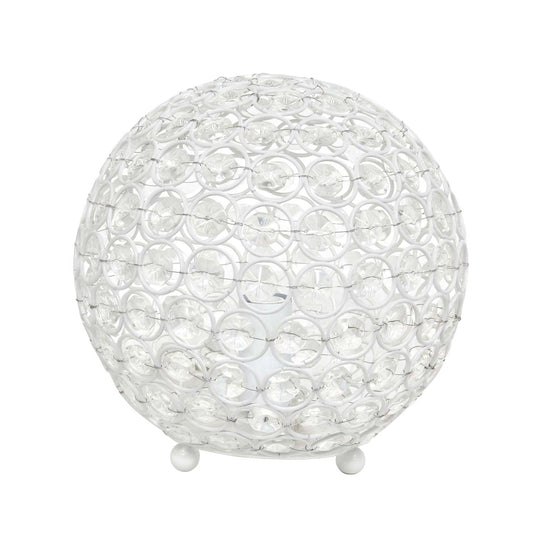 Elegant Designs Elipse 8 Inch Crystal Ball Sequin Table Lamp, Blanc|Lampe de table Elipse Elegant Designs balle de 8 po avec paillettes de cristal, blanche|D22LHDR0