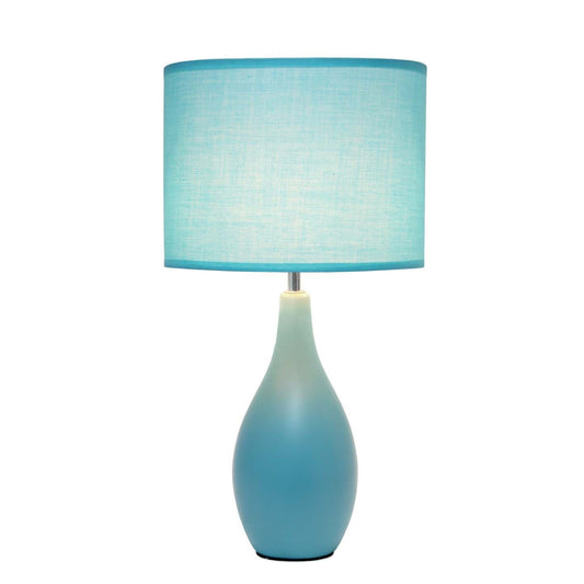 Simple Designs Oval Bowling Pin Base Ceramic Table Lamp - Blue|Lampe de table de Simple Designs à base en céramique en forme de quille ovale - bleue
