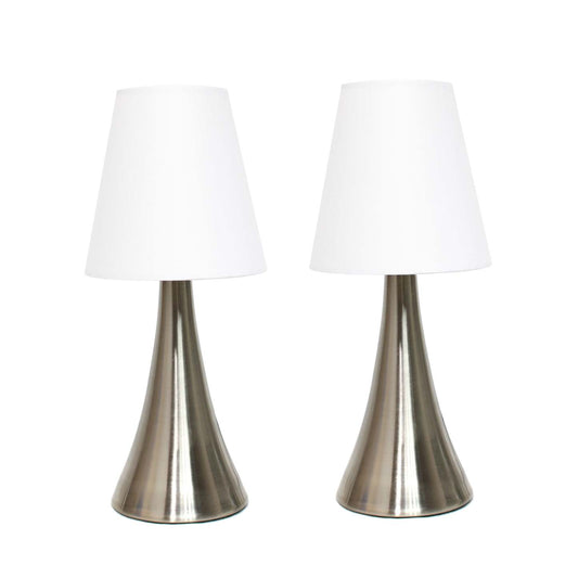 Ensemble de 2 mini lampes de table tactiles Valencia de Simple Designs avec abat-jour en tissu | D21JJOYO