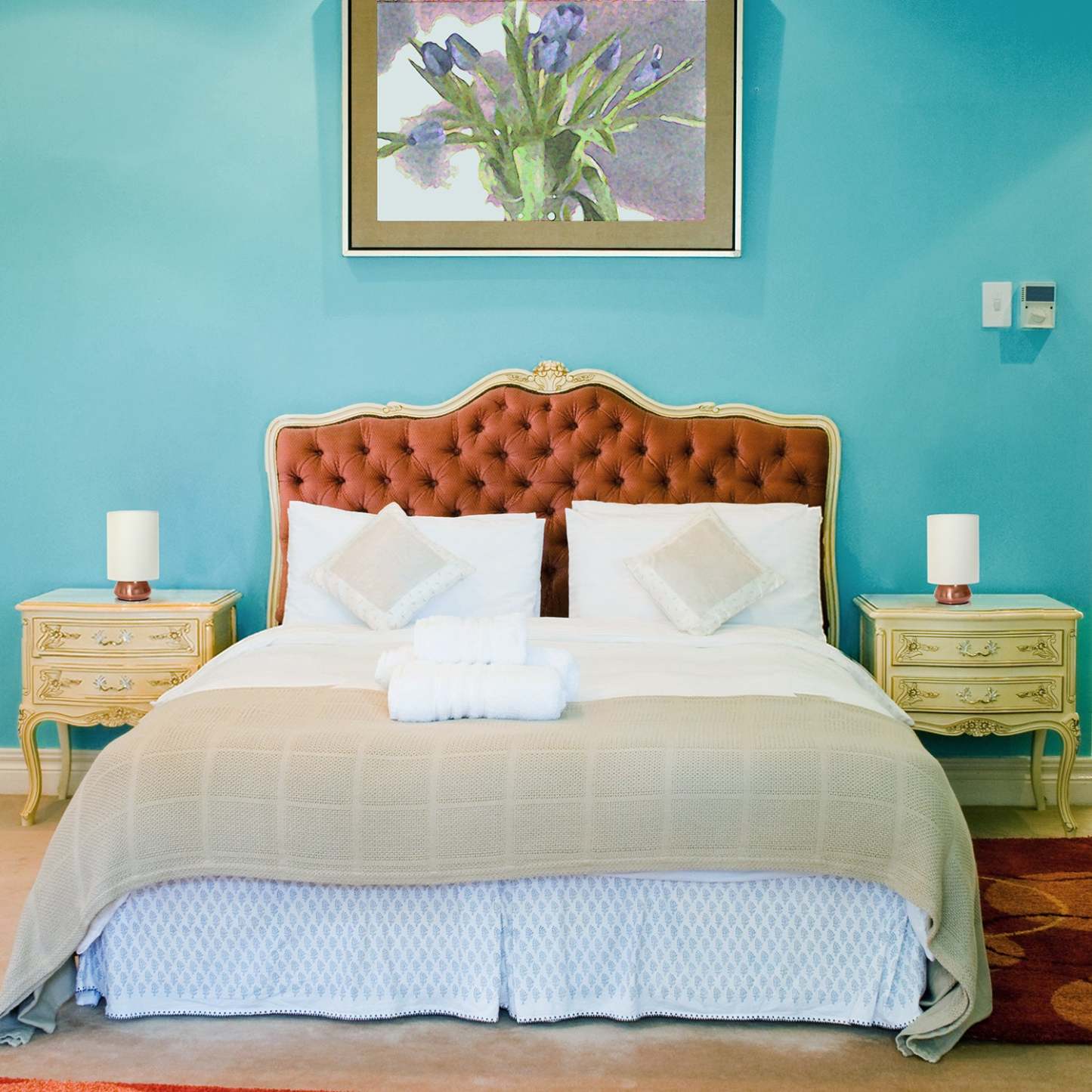 Ensemble de 2 mini lampes tactiles Simple Designs Gemini avec base or rose et abat-jour en tissu crème | D21R63R9