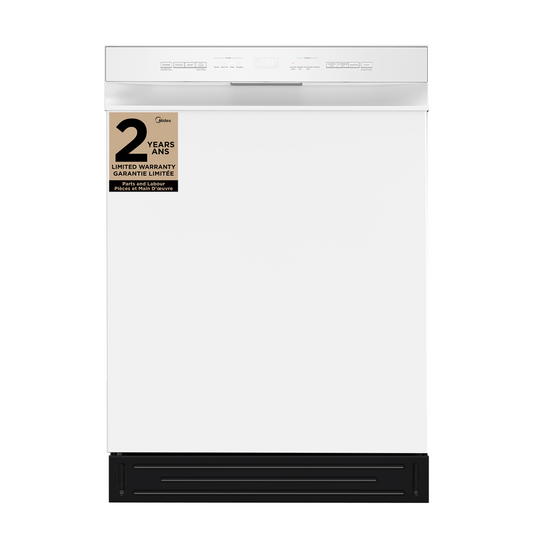 Lave-vaisselle Midea 24 à commande frontale avec éclairage intérieur - MDF24P2BWW | Lave-vaisselle Midea de 24 po avec commandes à l'avant et éclairage intérieur - MDF24P2BWW | MDF24P2W